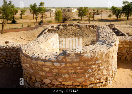 Ausgrabungsstätte Ubar in der Nähe von Shisr, Rub' al Khali, das Leere Viertel, Oman. Stockfoto