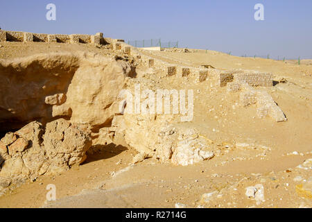 Ausgrabungsstätte Ubar in der Nähe von Shisr, Rub' al Khali, das Leere Viertel, Oman. Stockfoto