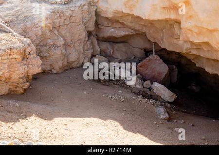 Ausgrabungsstätte Ubar in der Nähe von Shisr, Rub' al Khali, das Leere Viertel, Oman. Stockfoto