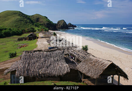 Pantai Tanjung Aan Strand, Insel Lombok, Nusa Tenggara, Indonesien Stockfoto