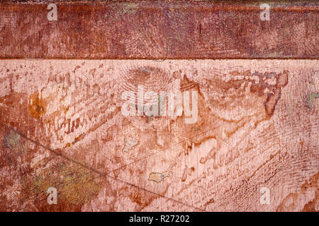 Dirty dusty Kupfer Platte Textur, alte Metall Hintergrund verkratzt. Bewölkt und kratzig Kupfer metall Textur. Stockfoto