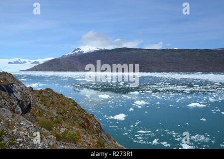 Gletscher und Eis Felder in der Nähe von Tortel, Aysen, Chile Stockfoto