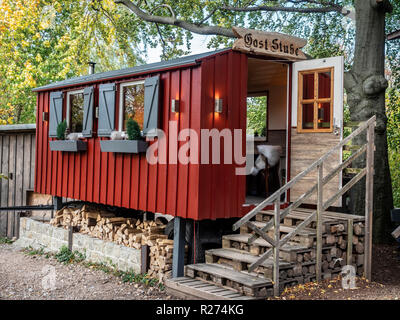 Verkauf von Speisen und Getränken, Kiosk, im Baugewerbe Trailer, am Klippe', 'Ilsestein Ilsetal, Harz, in der Nähe von ilsenburg, Niedersachsen, Deutschland Stockfoto