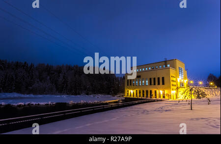 Winter Blick von Kajaani River. Kajaani, Finnland. Stockfoto