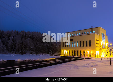 Winter Blick von Kajaani River. Kajaani, Finnland. Stockfoto