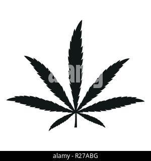 Cannabis leaf Silhouette auf weißem Hintergrund Vektor-illustration EPS 10 isoliert Stock Vektor