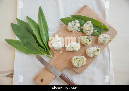 Spinat-Gnocchi Stockfoto