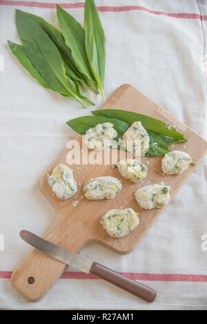 Spinat-Gnocchi Stockfoto