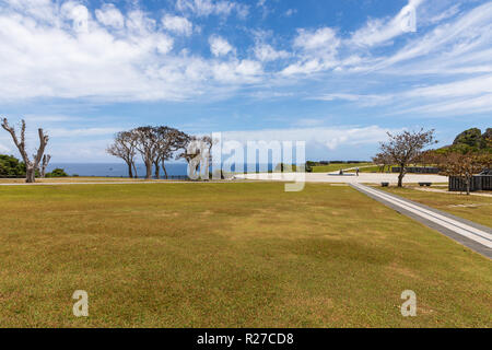 Eckpfeiler des Friedens in der Peace Memorial Park, Mabuni, Itoman, Präfektur Okinawa, Japan Stockfoto