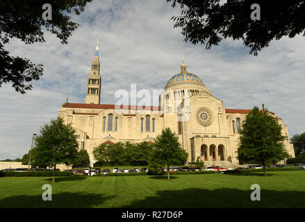 Basilika von Nationalheiligtum der Unbefleckten Empfängnis in Washington, DC Stockfoto