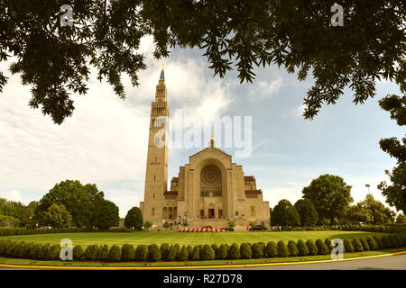 Basilika von Nationalheiligtum der Unbefleckten Empfängnis in Washington, DC Stockfoto