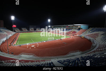 Eine allgemeine Ansicht der Loro Borici Stadion während der UEFA Nationen League, Gruppe C1 Match des Loro Borici Stadion, Shkodra. Stockfoto