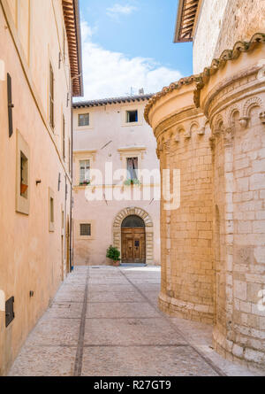 Malerische Anblick in Trevi, altes Dorf in der Region Umbrien in Italien. Stockfoto