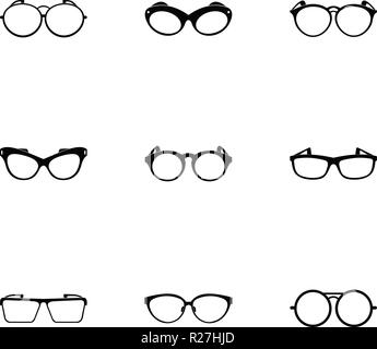 Schutzbrille Symbole gesetzt. Einfacher Satz von 9 Schutzbrille Vector Icons für Web auf weißem Hintergrund Stock Vektor