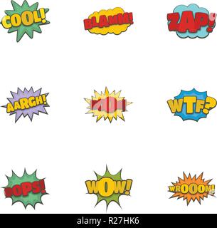 Label Symbole aufgezeichnet werden. Cartoon Set von 9 Label Vector Icons für Web auf weißem Hintergrund Stock Vektor