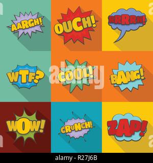 Symbole gesetzt. flachbild Set von 9 kippen Vector Icons für Web auf weißem Hintergrund Stock Vektor