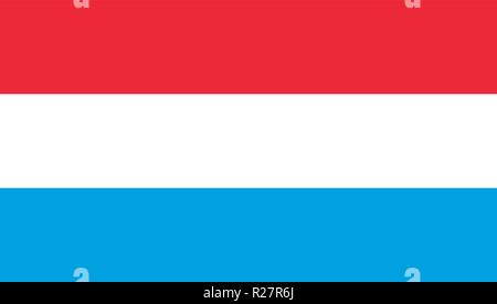 Luxemborg Flagge einfache Icon Design auf weißem Hintergrund Stock Vektor