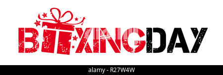 Banner Boxing Day grunge Stempel Vector Illustration Stockfoto