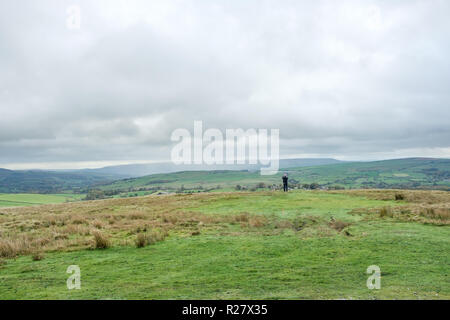 Die sanften Hügel und Moore der Yorkshire Dales National Park. Yorkshire ist die grösste und eine der schönsten Grafschaften in England Stockfoto