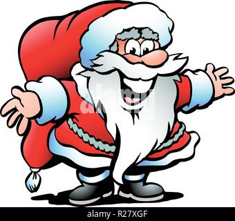 Handgezeichnete Vektor-Illustration ein Weihnachtsmann Stock Vektor