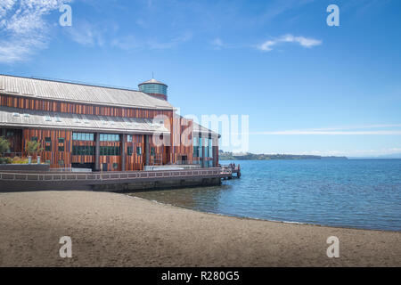 Teatro del Lago (See Theater) und See Llanquihue, Frutillar, Chile Stockfoto