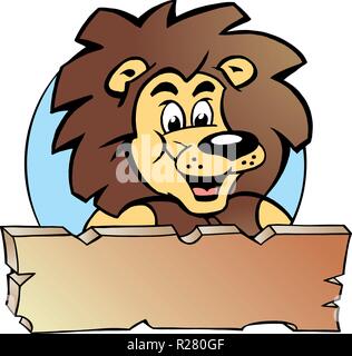 Handgezeichnete Vektor-Illustration von ein stolzer König der Löwen - Logo-Design Stock Vektor