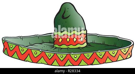Vektor Cartoon Illustration eines großen mexikanischen Sombrero Hut Stock Vektor