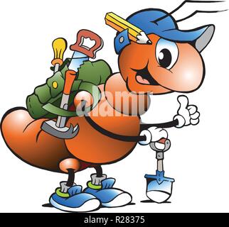 Vektor Cartoon Illustration einer Gerne Ant Stock Vektor
