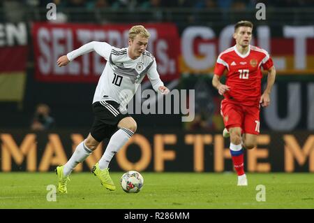 Leipzig, Deutschland. 16. November 2018. firo: 15.11.2018, Fußball, Landerspiel, National Team, Saison 2018/2019, GER, Deutschland - RUS, Russland, Russland 3:0 Julian BRANDT, GER, Single Action | Verwendung der weltweiten Kredit: dpa/Alamy leben Nachrichten Stockfoto