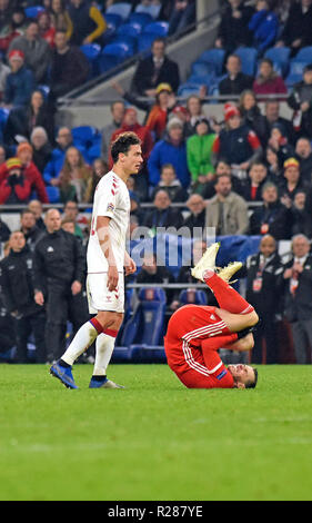 Cardiff City Stadium, Cardiff, Wales, UK. 16. November 2018. Wales v Dänemark, UEFA Nationen Liga, Liga B, Gruppe 4, Fußball, Cardiff City Stadium, Cardiff, Großbritannien - 16 May 2018: Gareth Bale von Wales. Credit: Phil Rees/Alamy leben Nachrichten Stockfoto