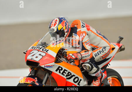 Manilva, Spanien. 17.11.2018, Dani Pedros, motogp-Fahrer, Repsol Honda Team, im Qualifying auf die Pole Position für Comunitat Valenciana GP. Dies ist der letzte gp seiner Karriere Credit: rosdemora/Alamy leben Nachrichten Stockfoto