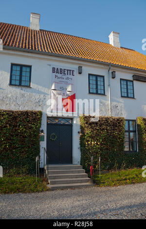 Karen Blixen in Rungstedlund in Rungsted während der Ausstellung Babette - Paris 1871. Babette war die französische Küchenchef in der Geschichte von blixen Babettes Fest Stockfoto