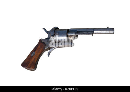 Alte Waffe. Pistole Revolver. Stockfoto