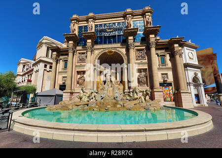 Faksimile der Trevi Brunnen, Forum Shops, Caesars Palace Hotel and Casino, Las Vegas, Nevada, USA Stockfoto