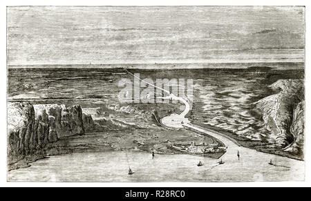 Isthmus von Suez Panorama. Durch Grenet, Publ. Bei le Tour du Monde, Paris, 1863 Stockfoto