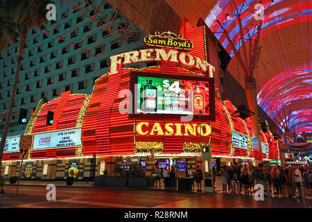 Die neonlichter der casinos in Fremont Street, Las Vegas, Nevada, USA Stockfoto