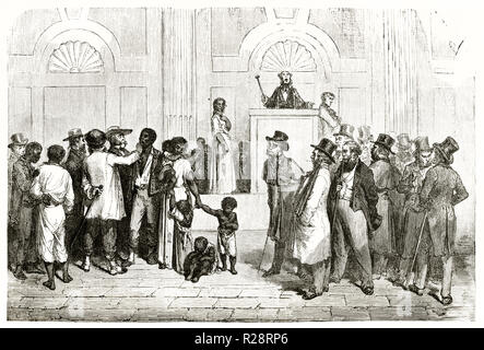 Alte Abbildung: Darstellung der Sklavenhandel in den USA. Von Dore nach Deville, Publ. Bei le Tour du Monde, Paris, 1863 Stockfoto