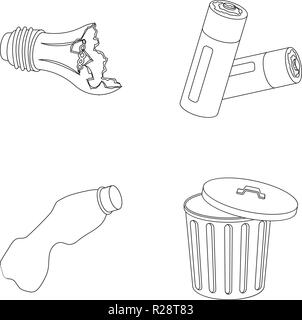 Korb, Batterien, Flaschen, gebrochen, Schaufel, Birne, Sammlung, Kork, Dreck, Müll, Glas, Icon, Illustration, isoliert, Licht, Logo, Entwurf, Kunststoff, Set, Zeichen, Symbol, Tank, Papierkorb, verwendet, Vektor-, Abfall-, Web-, Vektor, Vektoren, Stock Vektor