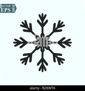 Schnee Vektor icon. Schwarz Schneeflocke. Flache vector Abbildung in schwarz auf weißem Hintergrund. EPS 10. Stock Vektor