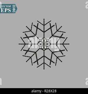 Schneeflocke vektor Symbol auf grauem Hintergrund. Schnee eps 10. Stock Vektor