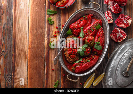 Stufed Paprika mit Reis, nahöstliche Küche Stockfoto