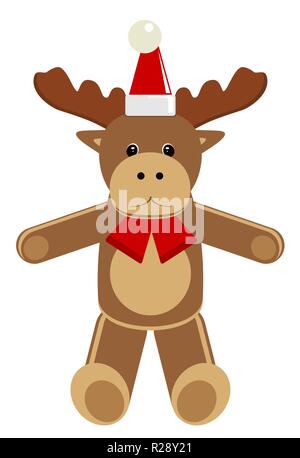 Weihnachten Tier. Hirsch. Cartoon Vector Illustration Stock Vektor