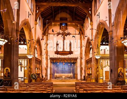 Die Pfarrkirche Unserer Lieben Frau und St. Nikolaus in Liverpool. Stockfoto