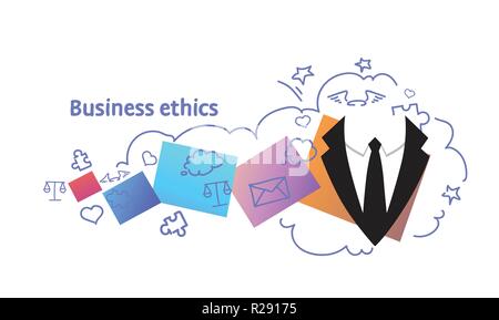 Business ethics Konzept erfolgreiche Strategie Skizze doodle horizontal Stock Vektor