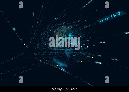3D-Rendering, große Daten- und Finanzen Stockfoto
