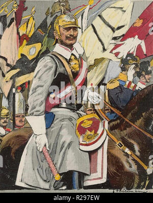 KAISER Wilhelm II. von Deutschland in einem deutschen Magazine Illustration 1915 Stockfoto