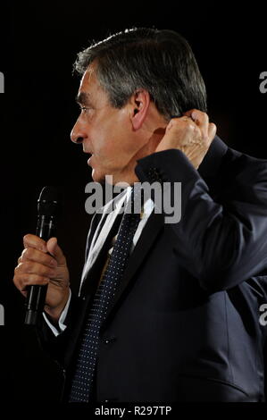 Francois Fillon spricht in Lyon, Frankreich Stockfoto