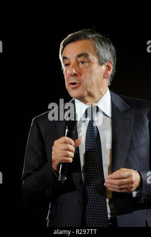 Francois Fillon spricht in Lyon, Frankreich Stockfoto