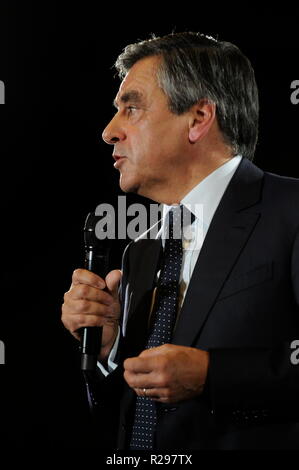 Francois Fillon spricht in Lyon, Frankreich Stockfoto