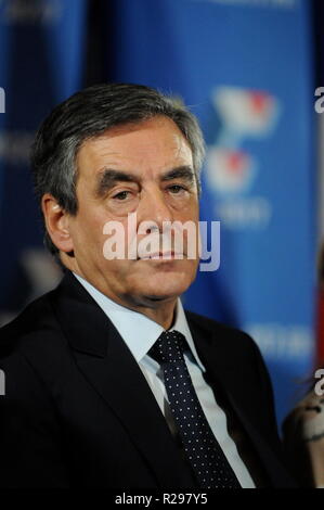 Francois Fillon spricht in Lyon, Frankreich Stockfoto